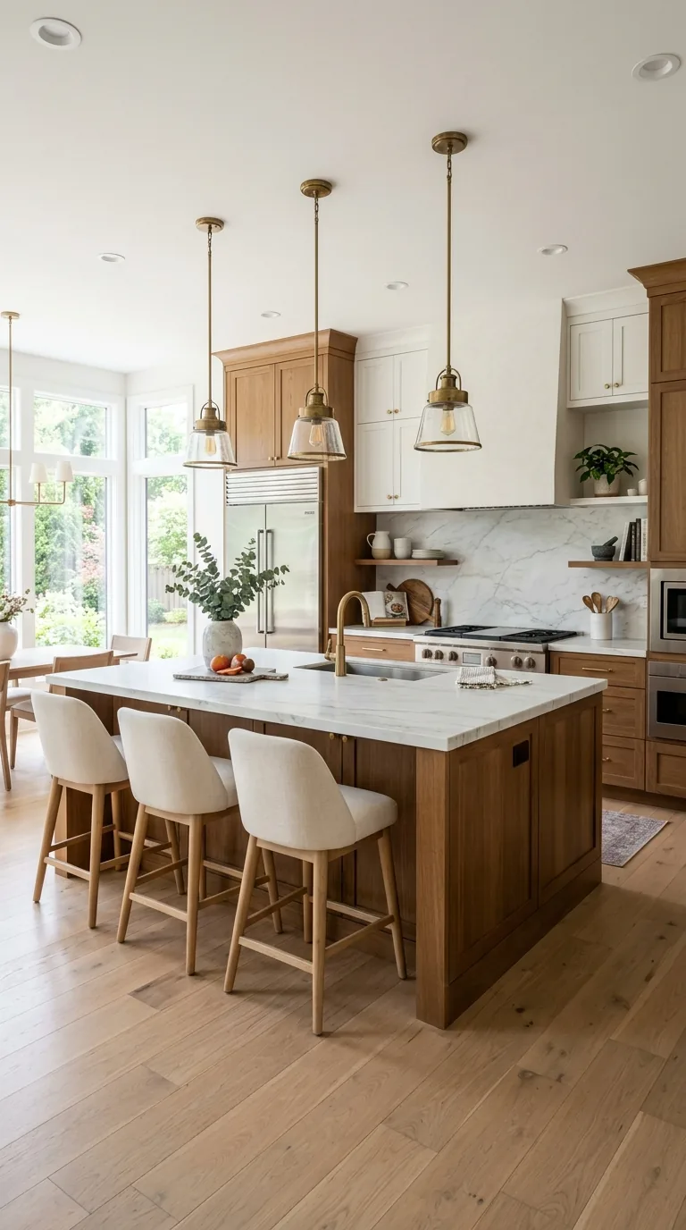 Semi-custom kitchen cabinets and island in a Tri-Cities home